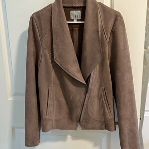 Faux suede moto jacket